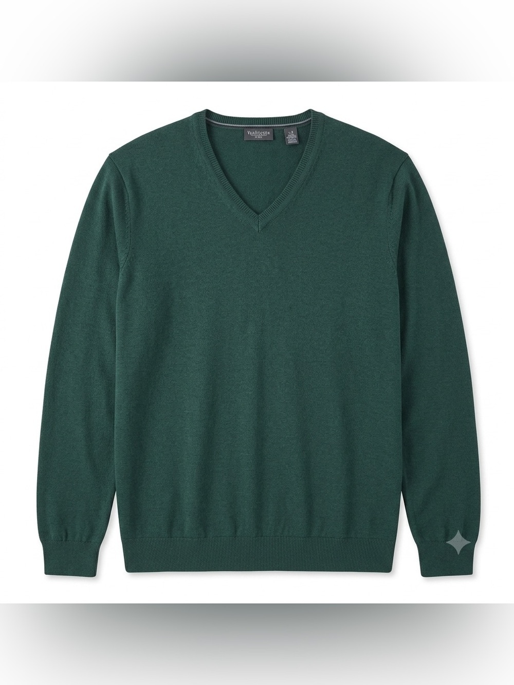 Van Heusen Men's Large Green V-Neck Lightweight Pullover Sweater Preppy 90s